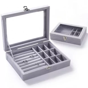 Szkatułka na biżuterię kuferek organizer pudełko PD132SZ - Pudełka i szkatułki - miniaturka - grafika 1