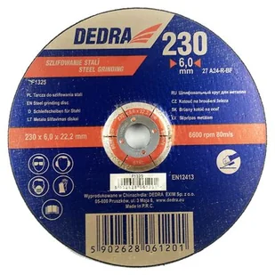 Dedra Tarcza szlifierska F1325 230 x 22.2 mm do stali wypukła - Tarcze do pił - miniaturka - grafika 1