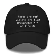 Czapki i chusty sportowe męskie - Czapka z Daszkiem UNEXPECTED ERROR Dla Programisty Informatyka Wzory Czarna - miniaturka - grafika 1