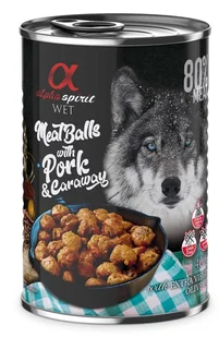 Alpha Spirit Mięsne klopsiki z wieprzowiną i kminkiem 6x400g - Mokra karma dla psów - miniaturka - grafika 1