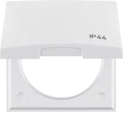 Hager polo Integro Flow Ramka z pokrywą z nadrukiem /IP44/ biały połysk 918282599 918282599 - Klawisze i ramki - miniaturka - grafika 1