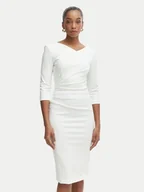 Sukienki - Rinascimento Sukienka koktajlowa CFC0127699003 Biały Slim Fit - miniaturka - grafika 1
