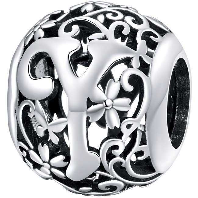 CHARMS literka Y srebro 925 koralik