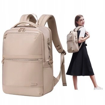 Plecak damski miejski beżowy elegancki do pracy na studia stylowy kobiecy