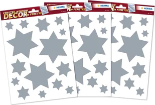 Herma HERMA Fensterbilder Weihnachten Sterne silber 45St. - Zabawki kreatywne - miniaturka - grafika 1