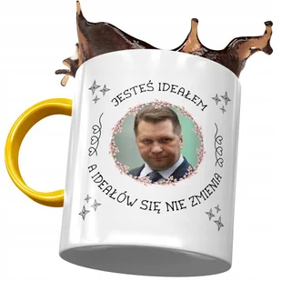 Kubek Żółty Przemysław Czarnek PIS Na Prezent z Nadrukiem ze Zdjęciem + Opakowanie na prezent (wzór 04) - Kubki - miniaturka - grafika 1