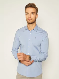 Koszule męskie - Tommy Jeans Koszula DM0DM04405 Niebieski Slim Fit - grafika 1