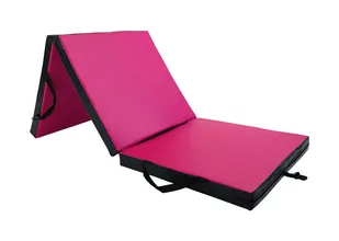 Materac gimnastyczny składany UNDERFIT 180 x 60 x 6 cm twardy różowy - Maty do ćwiczeń - miniaturka - grafika 1