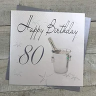 Kartki okolicznościowe i zaproszenia - WHITE COTTON CARDS white cotton cards Happy Handmade duża kartka na 80. urodziny wiadro do szampana, XLS80 XLS80 - miniaturka - grafika 1