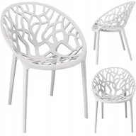 Fotele i krzesła ogrodowe - Krzesło ogrodowe, Albero, obłe siedzisko, 58x56x80 cm, białe - miniaturka - grafika 1