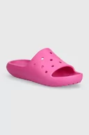 Buty dla dziewczynek - Crocs klapki CLASSIC SLIDE V kolor różowy - miniaturka - grafika 1
