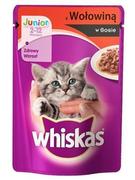 Mokra karma dla kotów - Whiskas Junior wołowina w sosie saszetka 100g - miniaturka - grafika 1