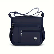 Torebki damskie - TEMU Torebka damska na ramię, nylonowa, w jednolitym kolorze, w casualowym stylu, z regulowanym paskiem, zapięciem na zamek błyskawiczny, wieloma - miniaturka - grafika 1