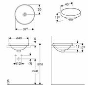Umywalki - Koło Laufen Kartell Umywalka wisząca 46x28x12 cm z otworem na baterię biała H8153350001111 H1092 - miniaturka - grafika 1