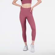 Spodnie sportowe damskie - Legginsy damskie New Balance WP21112WAD  różowe - miniaturka - grafika 1