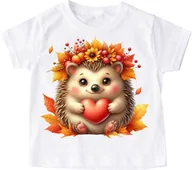 Koszulki dla dziewczynek - Koszulka z jeżem - wzór jeż57 - miniaturka - grafika 1