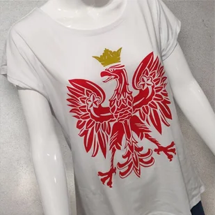 Koszulka z orłem - biały One size - Koszulki i topy damskie - miniaturka - grafika 1