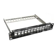 Panele krosownicze - Patch panel 10" nieobłożony 12 portów 1U czarny (SX12M-0-STP-BK-UNI-N-10) - miniaturka - grafika 1