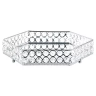 Tace i patery - Taca dekoracyjna lustrzana sześciokątna srebrna VATAN - miniaturka - grafika 1