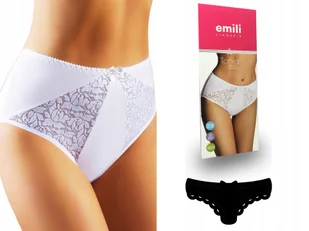 Tonia Koronkowe Figi Bawełna Emili czarny 3XL - Majtki damskie - miniaturka - grafika 1