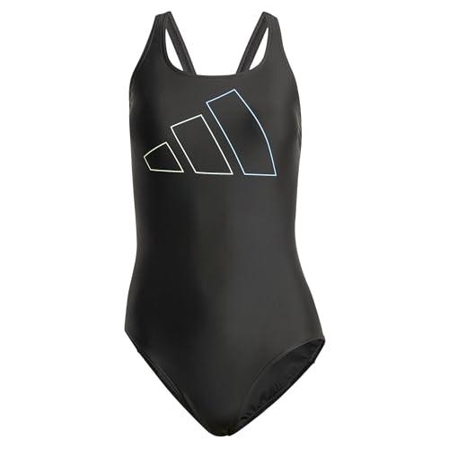 adidas Damski strój kąpielowy Big Bars, 86 cm czarny, Czarny, 128