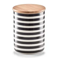 Pojemniki kuchenne - Zeller Ceramiczny pojemnik STRIPES z bambusową pokrywką 580 ml 19823 - miniaturka - grafika 1