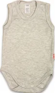 Body dla niemowląt - BODY ramiączko RAMKA bez rękawa Popiel MELANŻ r 86 KLEKLE - miniaturka - grafika 1