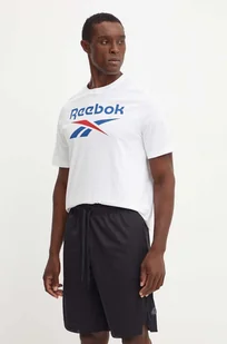 Reebok t-shirt bawełniany męski kolor biały z nadrukiem 100071175 - Koszulki męskie - miniaturka - grafika 1