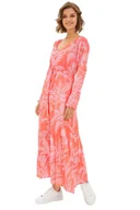 Sukienki - Sukienka damska Juvia Helene maxi wzorzysta pomarańczowa-S - miniaturka - grafika 1