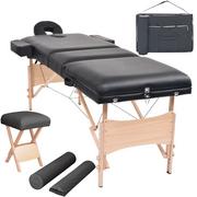 Stoły i łóżka do masażu - vidaXL Składany stół do masażu i stołek, trzyczęściowy, grubość 10 cm vidaXL - miniaturka - grafika 1