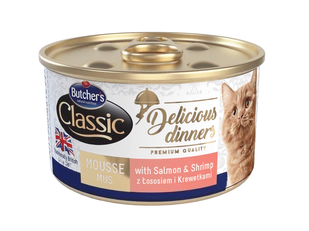 Butchers Cat Classic Delicious Dinners Mus z łososiem i krewetkami 85g 39107-uniw - Mokra karma dla kotów - miniaturka - grafika 1