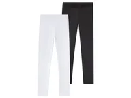 Spodnie i spodenki dla dziewczynek - pepperts!® Legginsy dziewczęce z bawełną, 2 pary (158/164, Czarny/ biały) - miniaturka - grafika 1