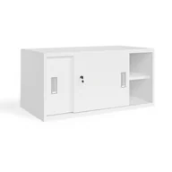 Inne meble biurowe - B2B Partner Nadstawka z przesuwnymi drzwiami, 800 x 400 x 400 mm, biały 437455 - miniaturka - grafika 1