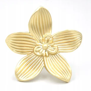 Gałka meblowa METALOWA uchwyt meblowy ZŁOTA złoty satynowy KWIAT orchidea - Meble modułowe i akcesoria - miniaturka - grafika 1