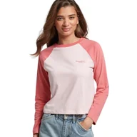 Koszulki i topy damskie - Koszulka damska Superdry Essential różowa z długim rękawem-S - miniaturka - grafika 1