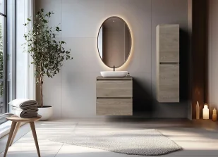 Komplet mebli do łazienki ciemny dąb N8-N68 - Meble łazienkowe - miniaturka - grafika 1