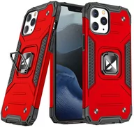 Etui i futerały do telefonów - Wozinsky Ring Armor pancerne hybrydowe etui pokrowiec + magnetyczny uchwyt iPhone 13 czerwony - miniaturka - grafika 1