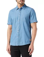 Koszule męskie - Mustang Męska koszula jeansowa Chris, Mittelblau 300, L - miniaturka - grafika 1