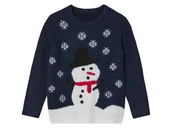 Swetry dla chłopców - lupilu® Sweter chłopięcy świąteczny (98 - 104, bałwan śniegowy/granatowy) - miniaturka - grafika 1