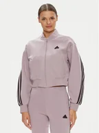 Bluzy damskie - adidas Bluza Future Icons 3-Stripes IS3652 Fioletowy Loose Fit - miniaturka - grafika 1