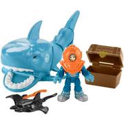 Figurki dla dzieci - Mattel Figurka nurek + rekin Imaginext - miniaturka - grafika 1