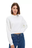 Swetry damskie - DeFacto Sweter normalny krój dla kobiet – sweter z golfem na topy damski (ecru, rozmiar L – XL), écru, L - miniaturka - grafika 1