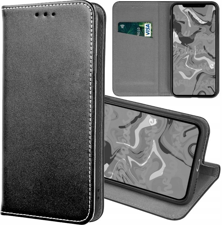 krainaGSM Etui z Klapką Do Xiaomi Redmi Note 15 5G Skórzane, Czarne, Case, Book