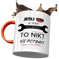 Kubki - Kubek Pomarańczowy Dla Syna Synusia na Prezent z Nadrukiem ze Zdjęciem + Opakowanie na prezent (wzór 03) - miniaturka - grafika 1