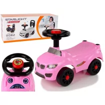 Samochód z klaksonem różowy Leantoys - Samochody i pojazdy dla dzieci - miniaturka - grafika 1