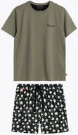 Piżamy męskie - Bawełniana piżama męska Atlantic NMP-368 khaki - miniaturka - grafika 1
