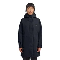 Płaszcze damskie - Damski płaszcz przeciwdeszczowy Jack Wolfskin TERRAVIEW 2L COAT W dark navy - L - miniaturka - grafika 1