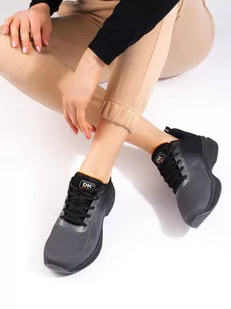 Sportowe buty damskie czarno-szare DK - Buty sportowe damskie - miniaturka - grafika 2