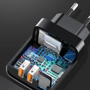 Baseus Mirror Lake szybka ładowarka Quick Charge 3.0 2x USB 18W z wyświetlaczem biały (CCJMHA-A02) - Ładowarki do telefonów - miniaturka - grafika 14