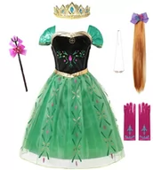 Stroje karnawałowe - Przebranie Strój Sukienka Anna Kraina Lodu Zestaw  98/104, Hopki - miniaturka - grafika 1